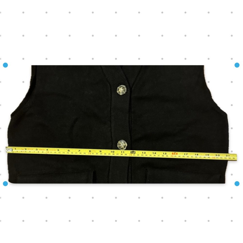 NEW Zara Black Button-Up Vest Sweater - Picture 5 of 6